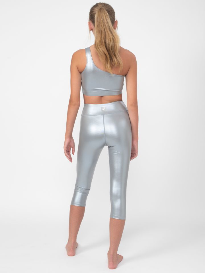 חזיית ספורט כתף אחת בצבע מטאלי