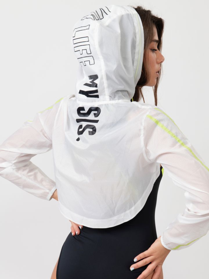 ג`קט ניילון בשילוב אורכים מנוגדים