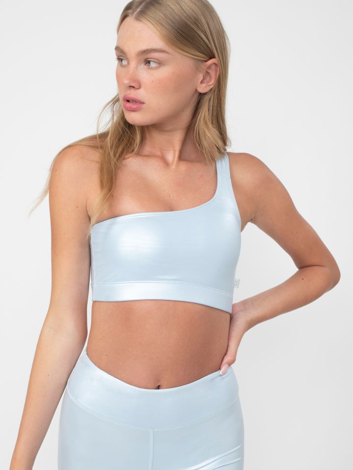 חזיית ספורט כתף אחת בצבע מטאלי